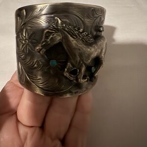 Silver Horse Cuff Bracelet